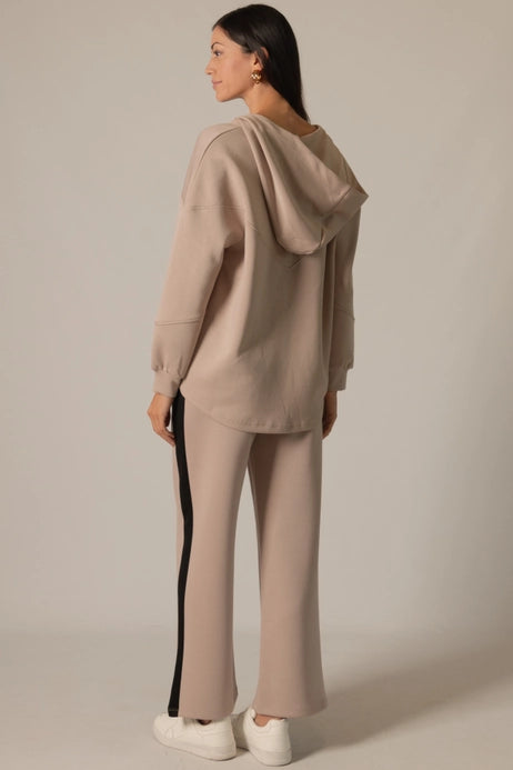 Taupe Side Stripe Pant