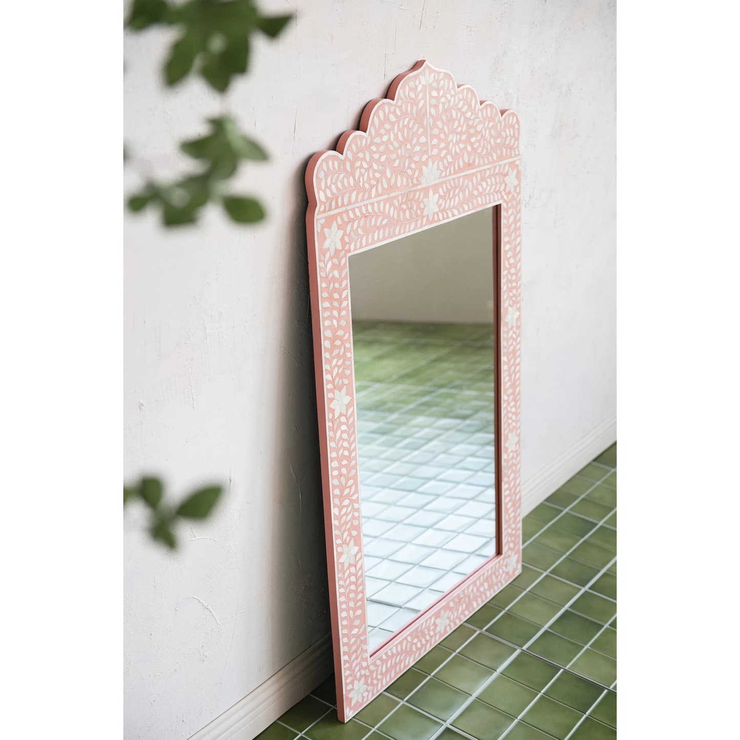 Blush Inlaid Bone Mirror
