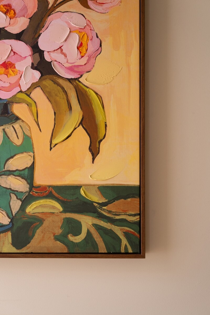 Peonies in a Vase Framed Portrait