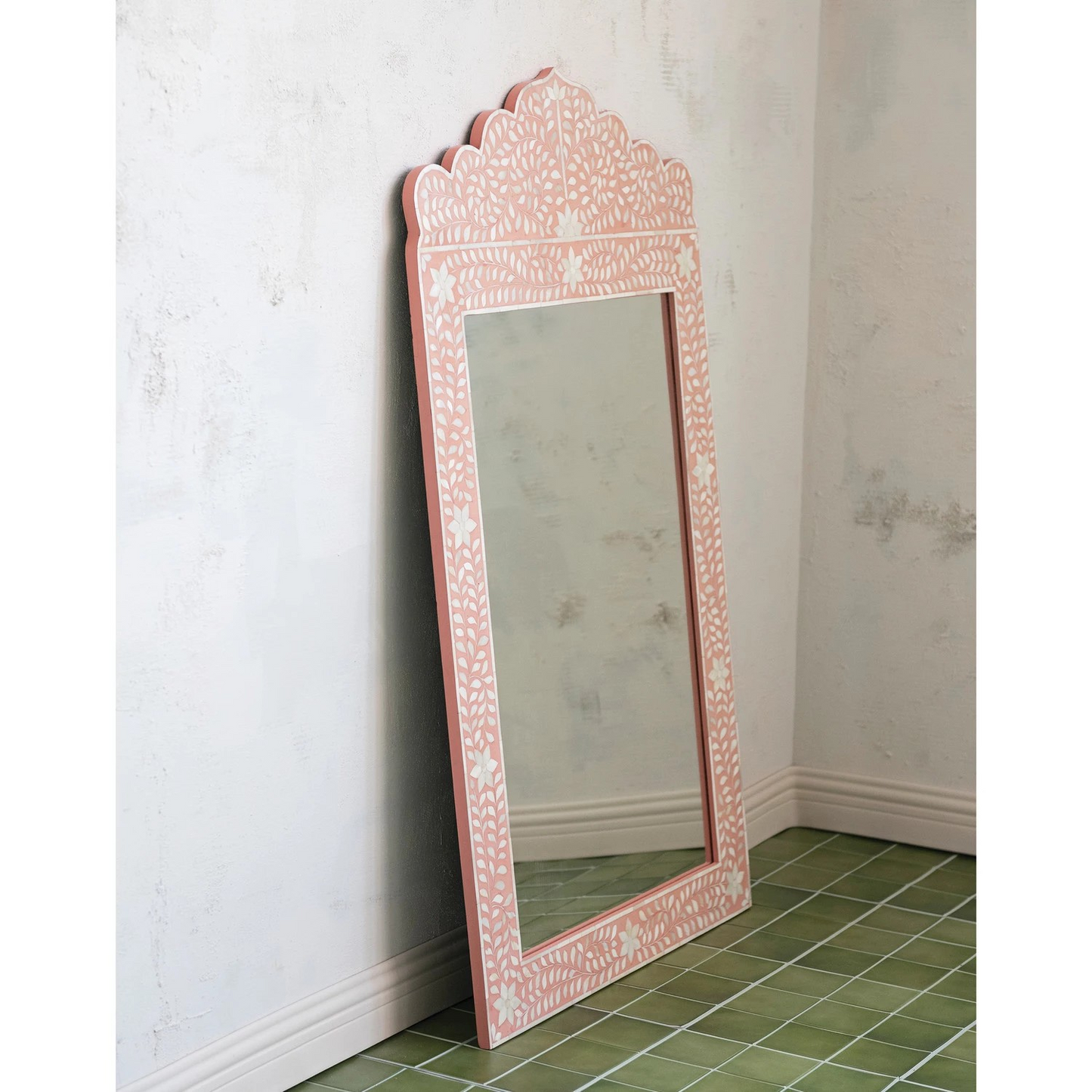Blush Inlaid Bone Mirror