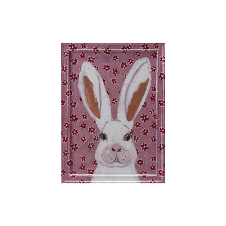 Pink Floral Rabbit Portrait