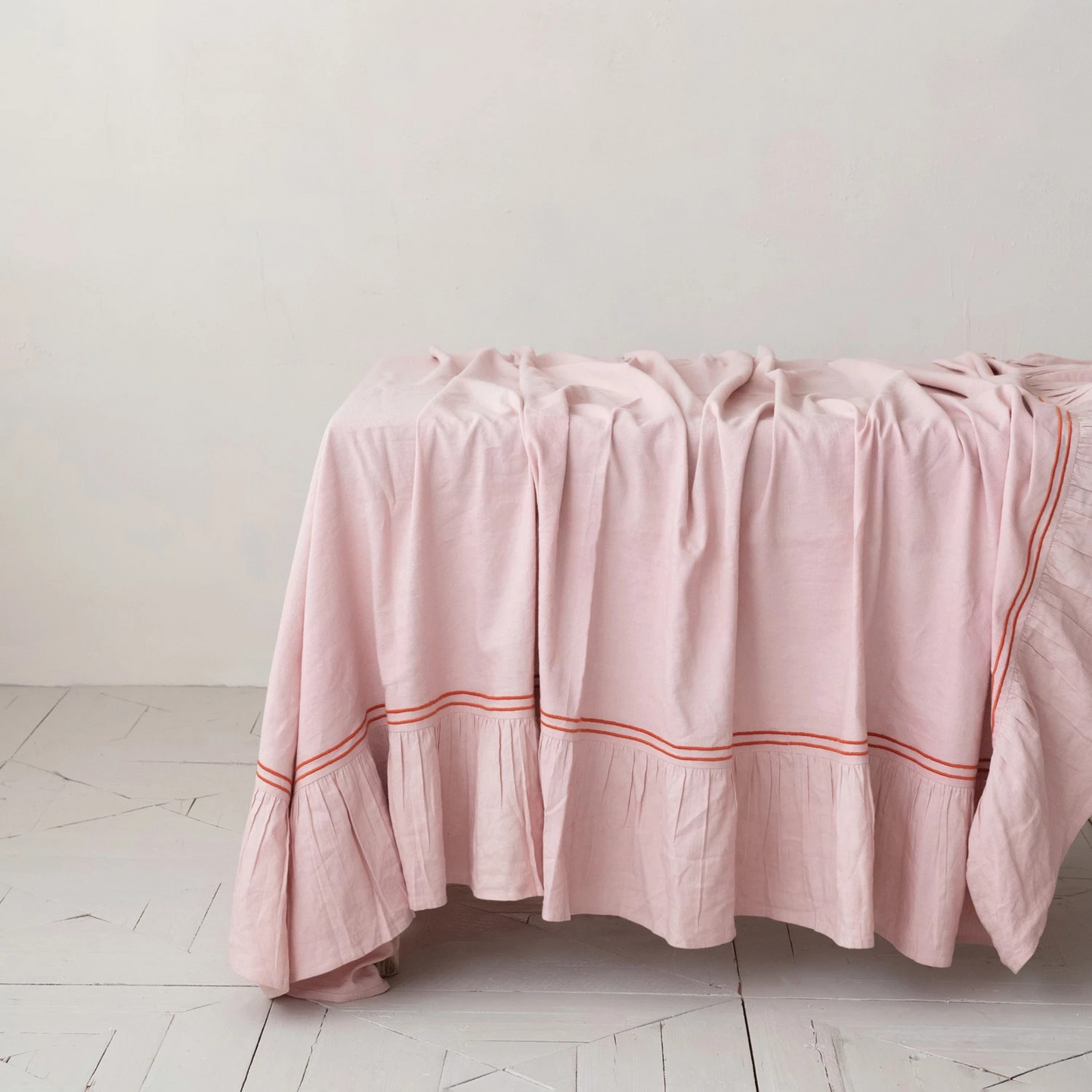 Pink Ruffled Edge Tablecloth
