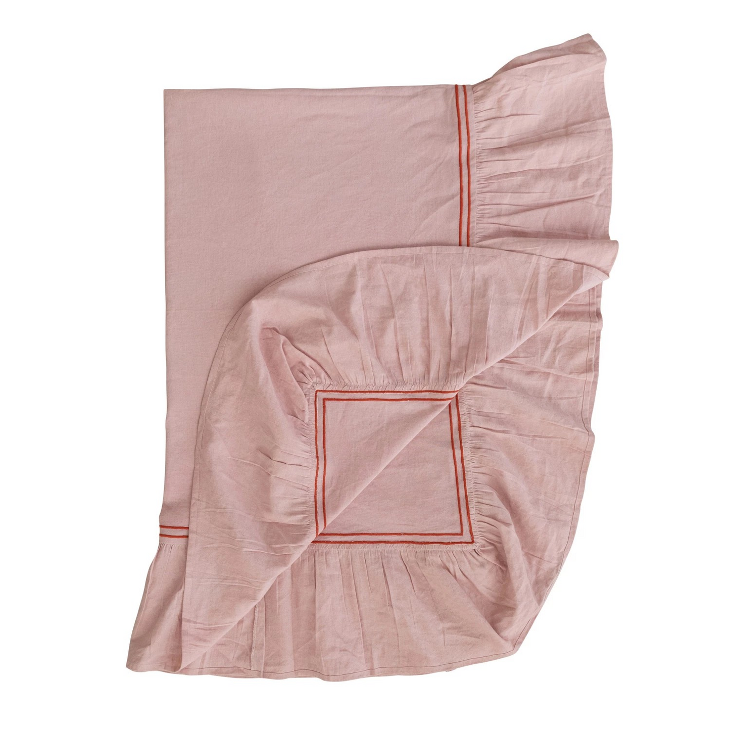Pink Ruffled Edge Tablecloth