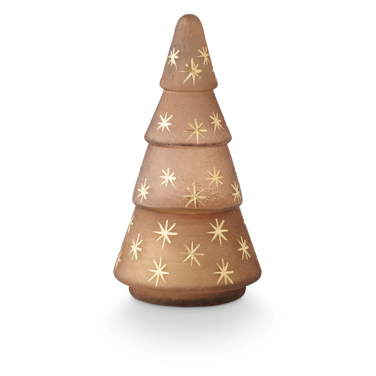 Woodfire Frosted Star Glass Tree Candle