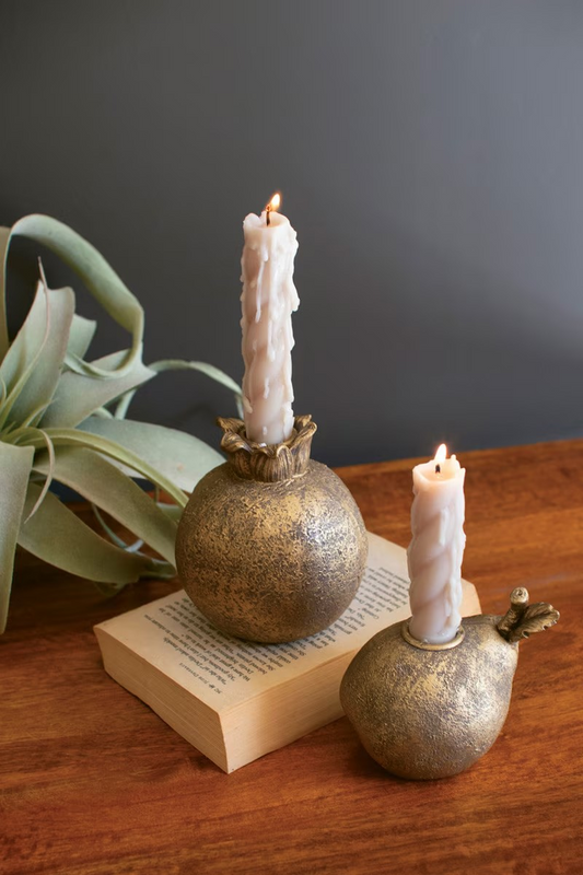 Set of 2 Pomegranate & Pear Taper Holder