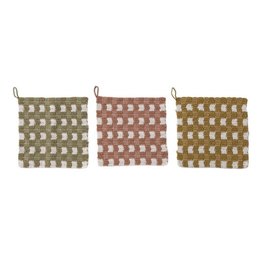 8" Square Crocheted Pot Holder