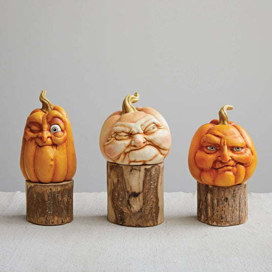 Scary Face Resin Pumpkins