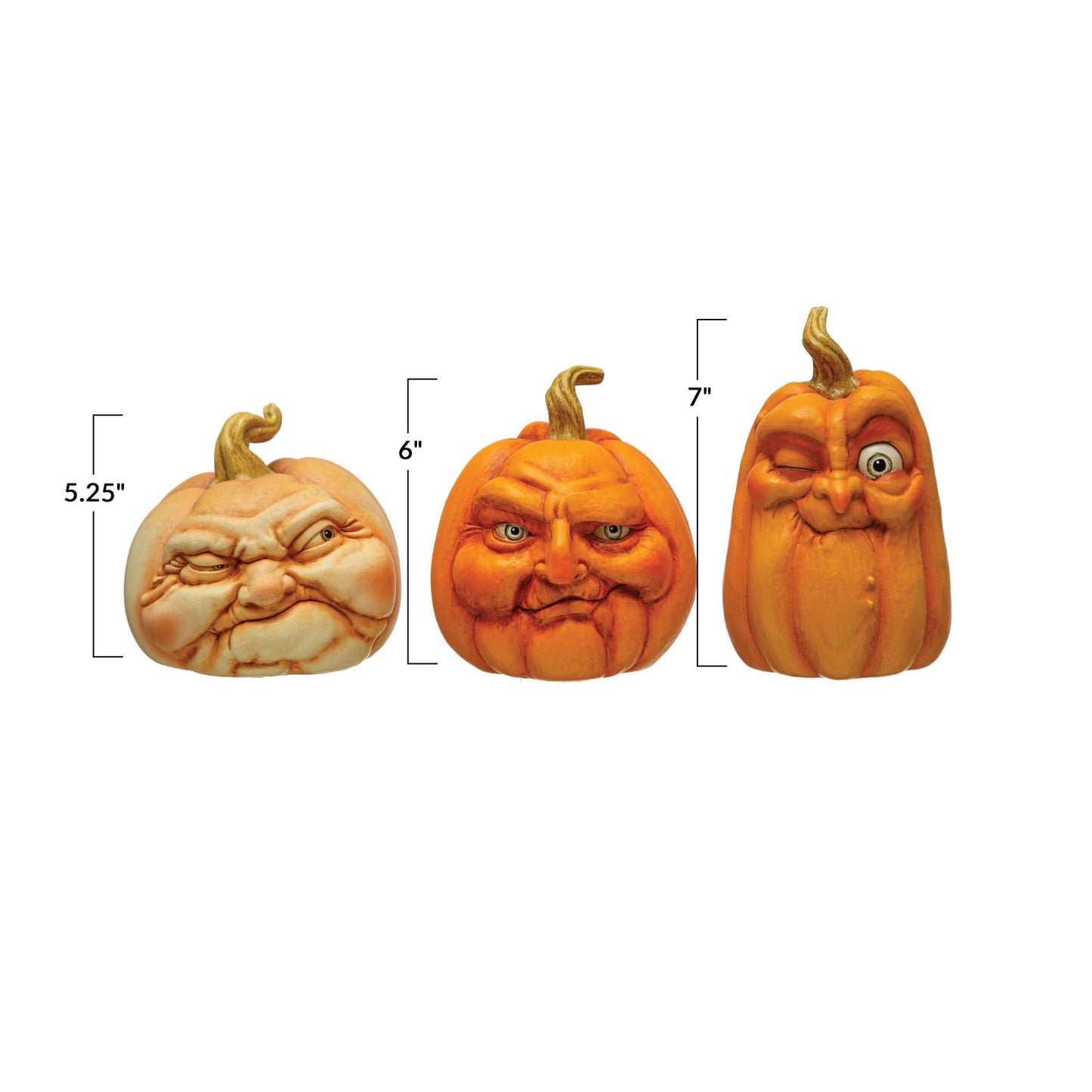 Scary Face Resin Pumpkins