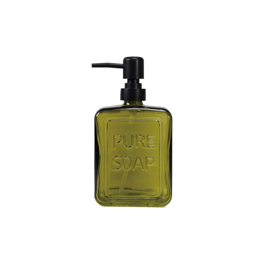 Green Glass Soap Dispenser