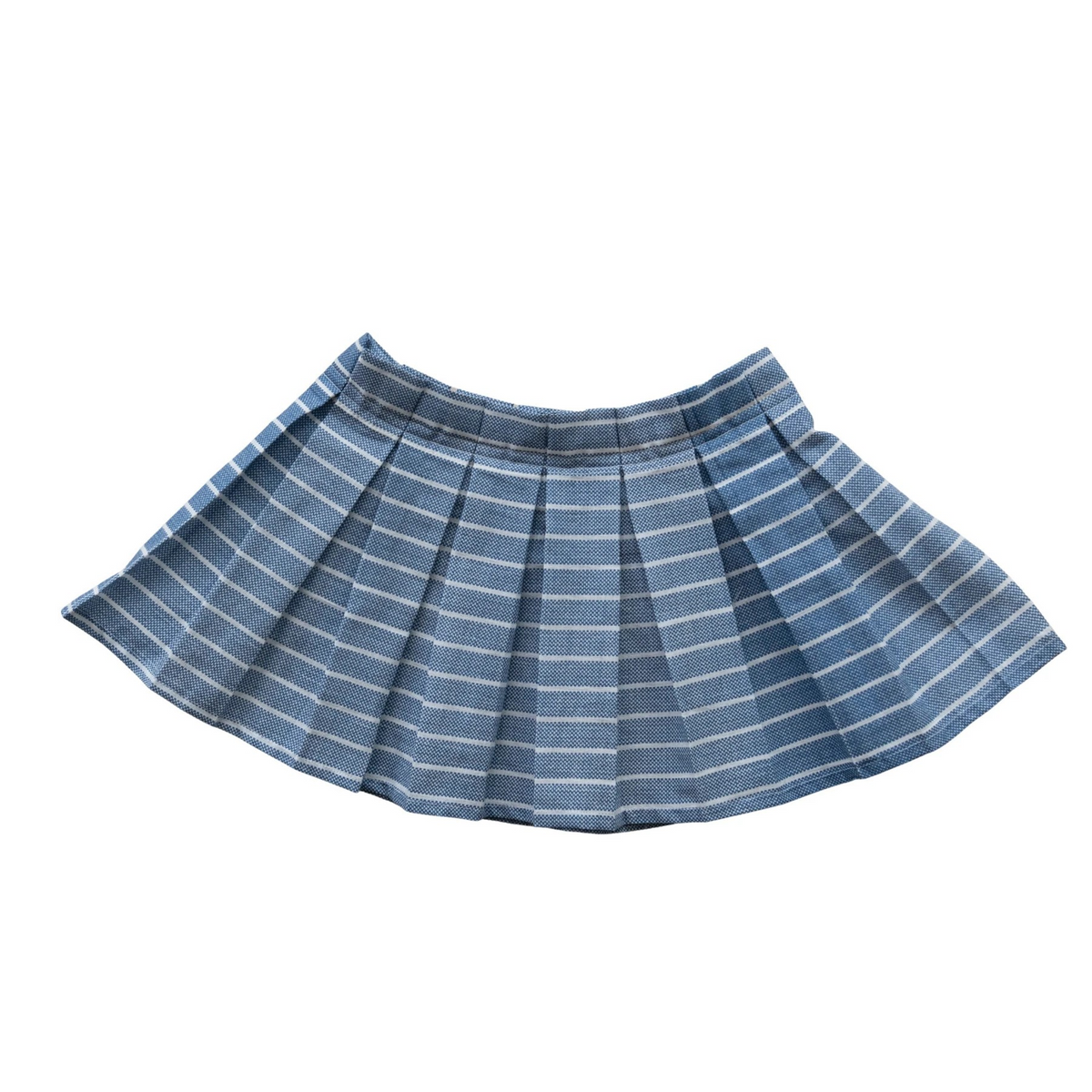 Blue Stripe Box Pleated Clip-on Lampshade w/ Removable Cover