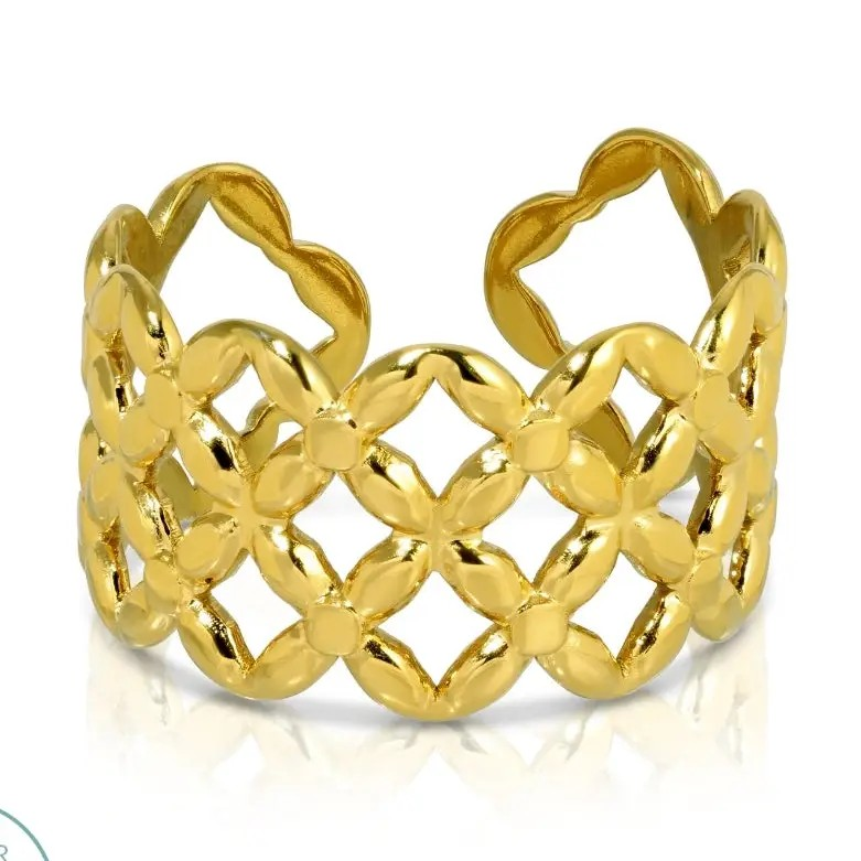 Quatrefoil Adjustable Ring