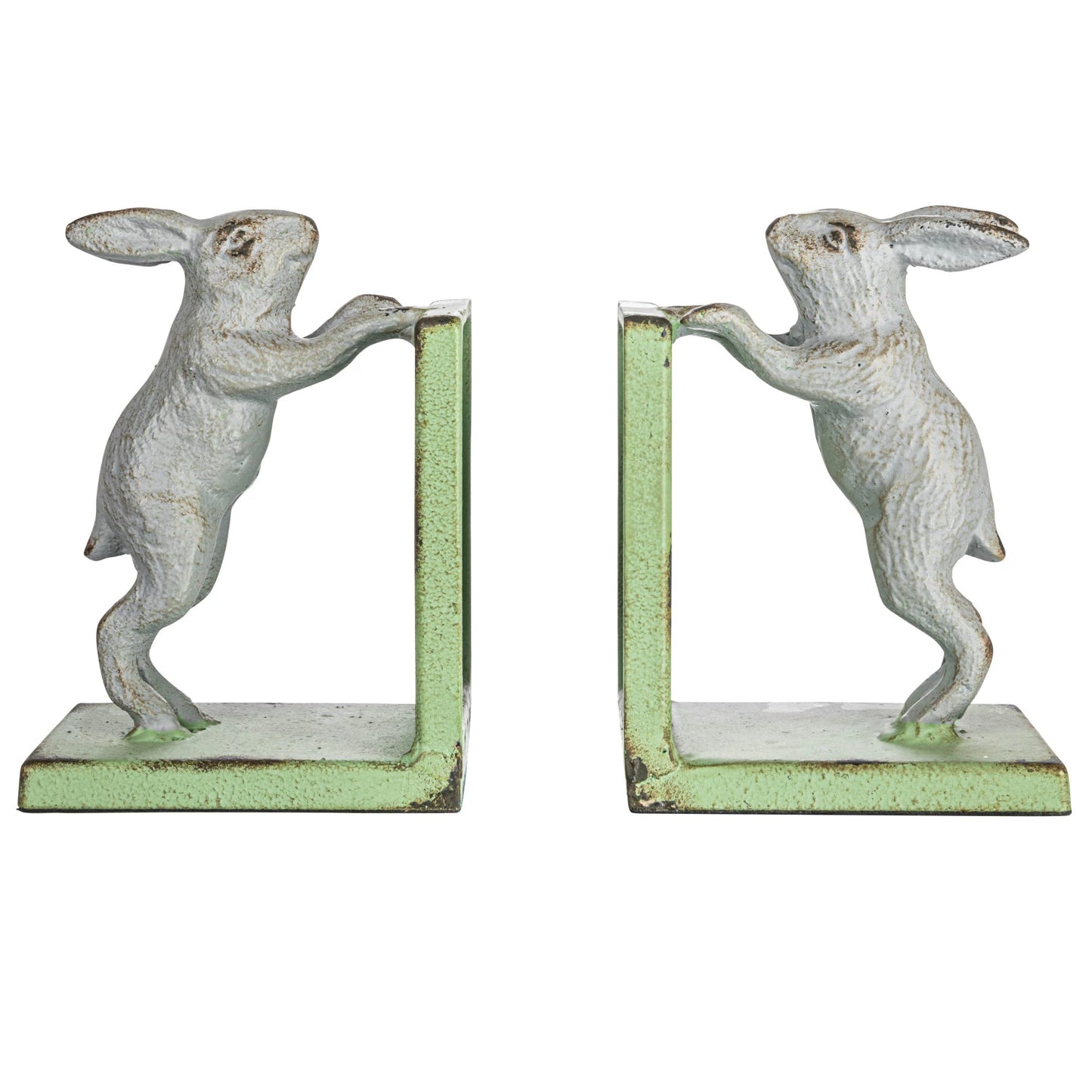Iron Rabbit Bookends