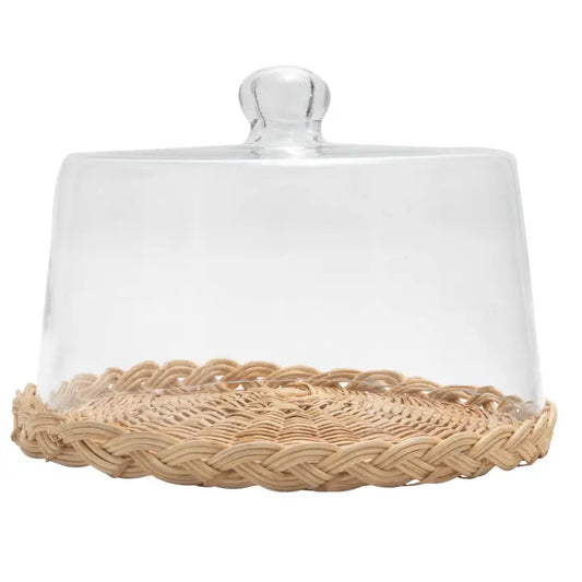 Cane & Glass Round Food Dome