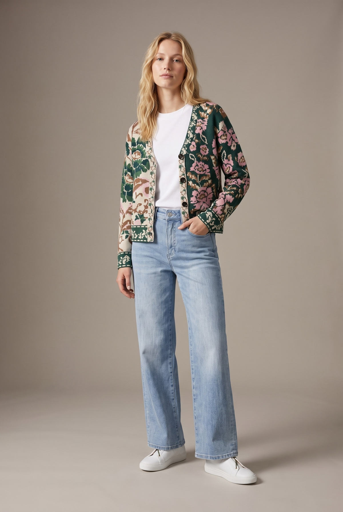 Forest Mixed Floral Cardigan
