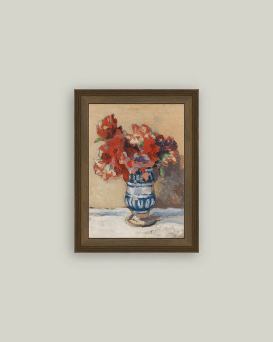 Framed Red Floral Print