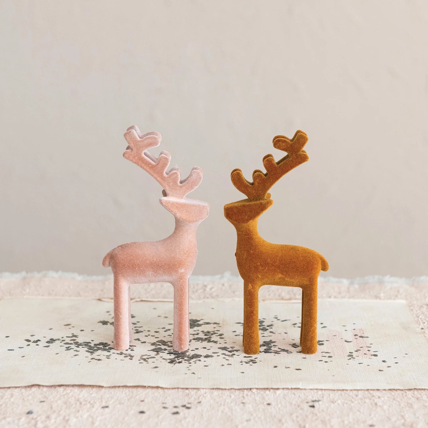 Mini Flocked Reindeer