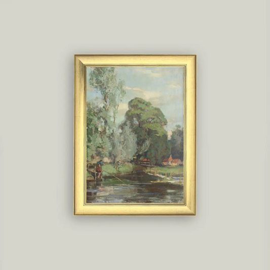 Fishing By A Riverside Portrait