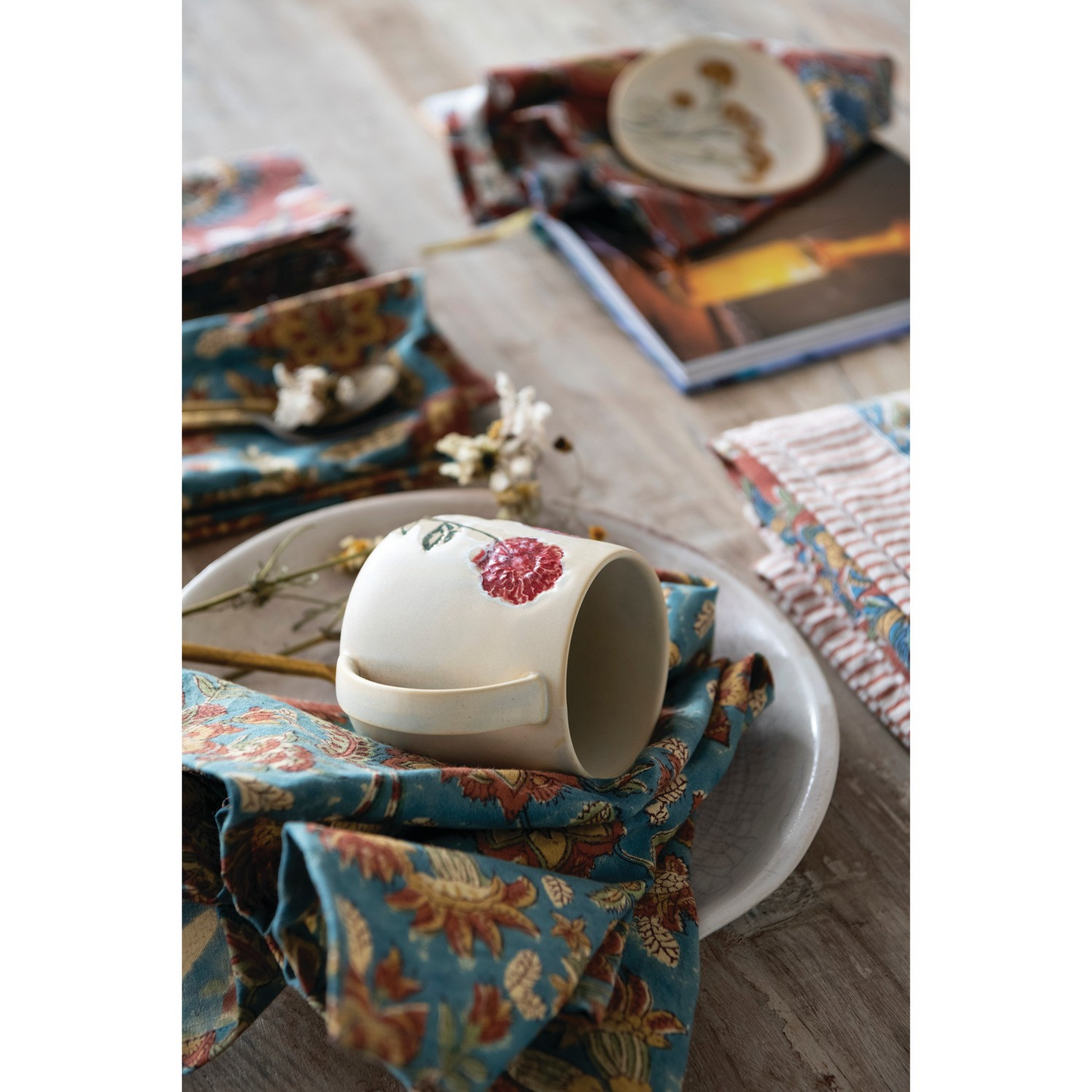 Set of Four Fall Floral Napkins