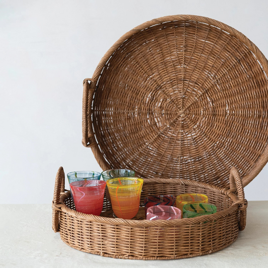 Decorative Rattan Round Trays
