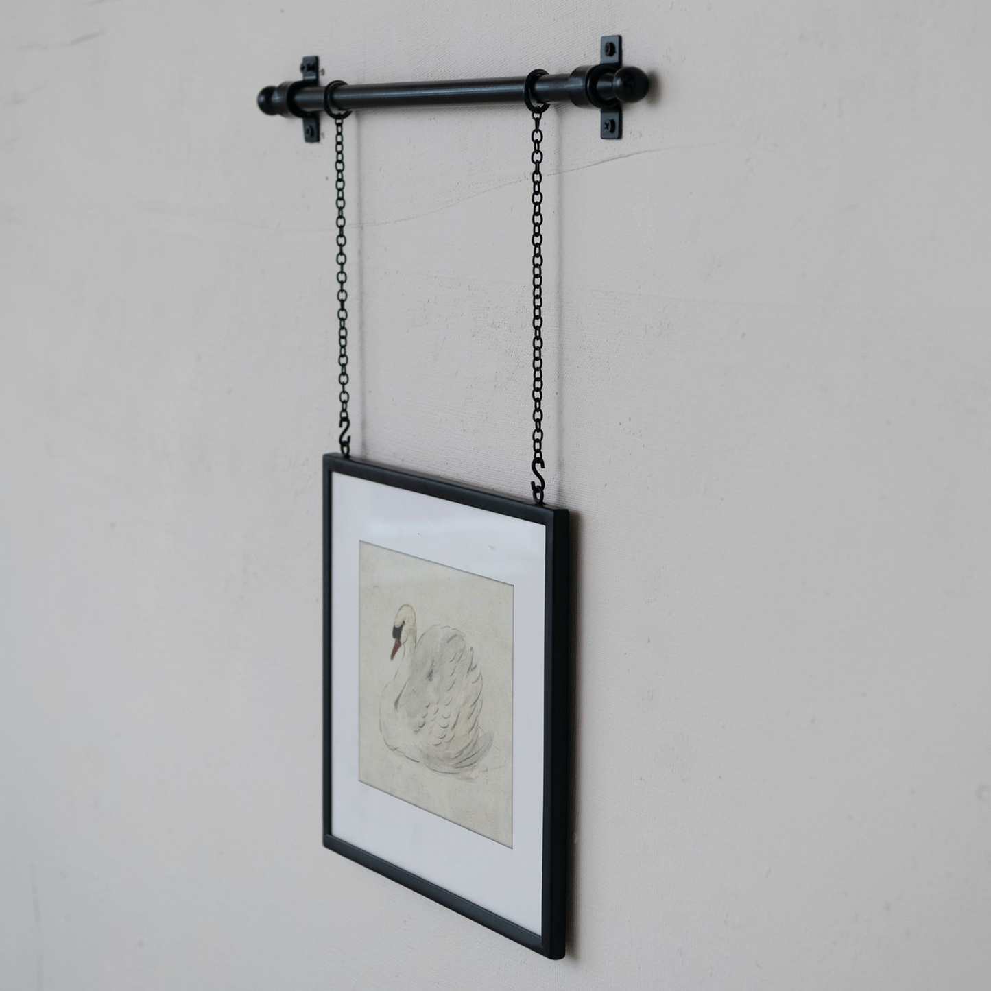 Hanging Metal Framed Swan Art