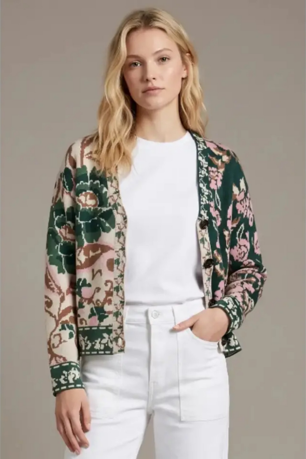 Forest Mixed Floral Cardigan