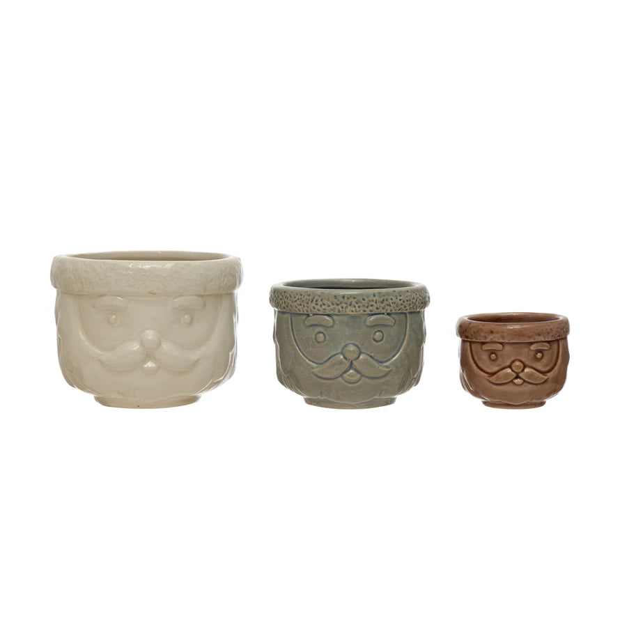 Santa Stoneware Containers