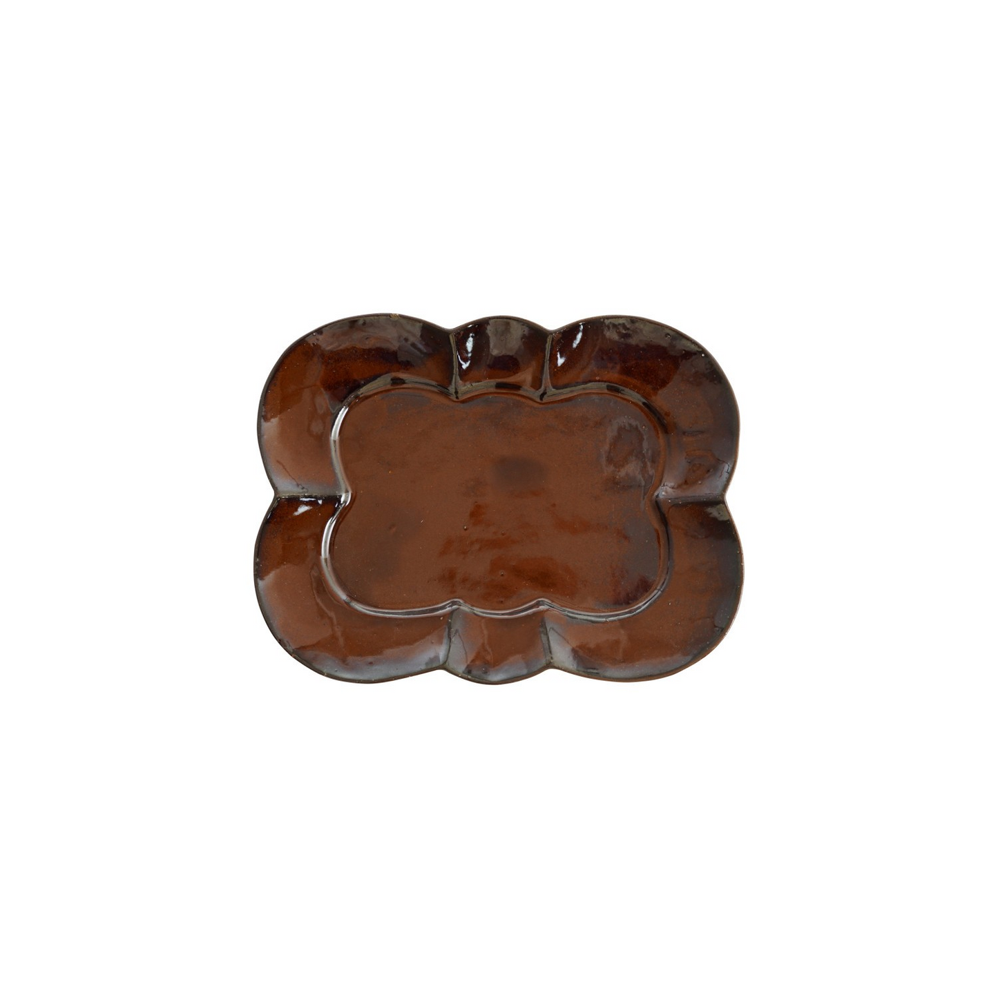 Brown Scalloped Plate
