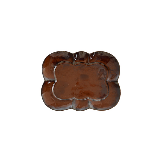 Brown Scalloped Plate