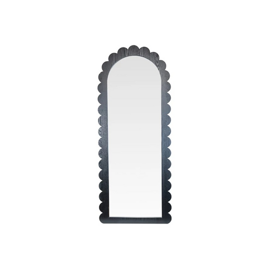 Black Scalloped Floor Length Mirror