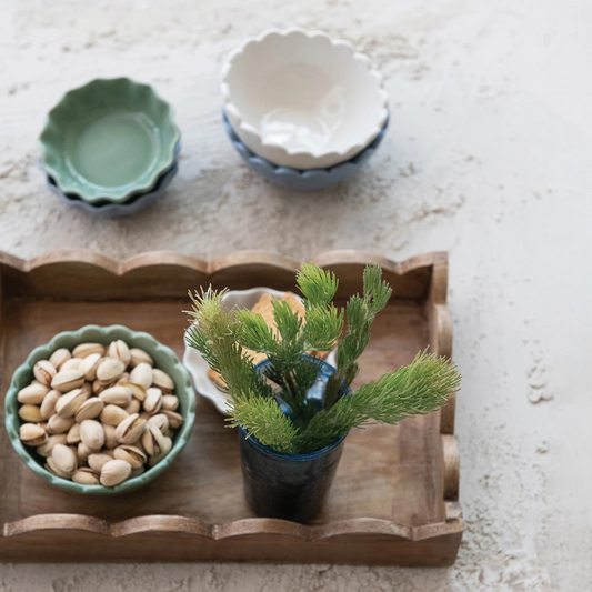 Scalloped Wood Tray II