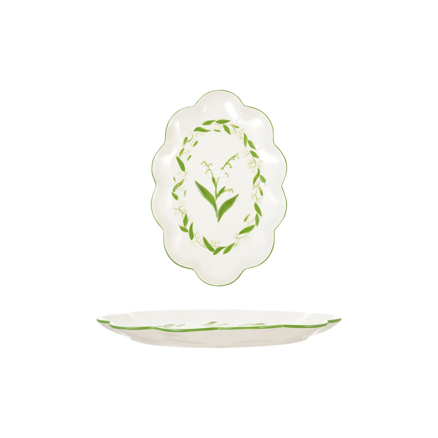 Oval Hand-Painted Lilly Platter