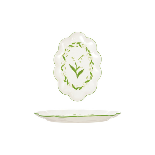 Oval Hand-Painted Lilly Platter