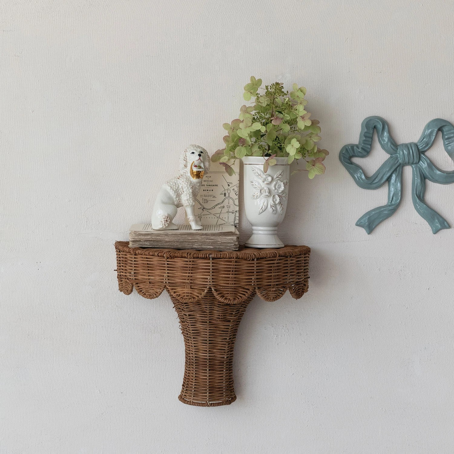 Rattan Scalloped Wall Shelf