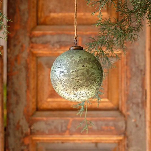 Etched Foil Glass Ornament | Spruce