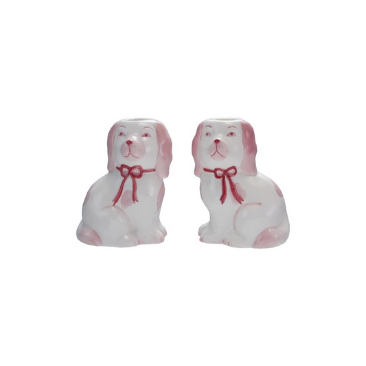 Pink Staffordshire Taper Holder