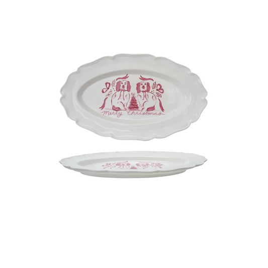 Pink Staffordshire Scalloped Platter