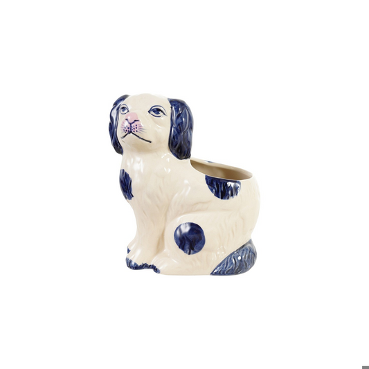 Blue and White Staffordshire Vase