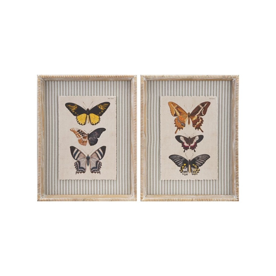Striped Butterfly Framed Art