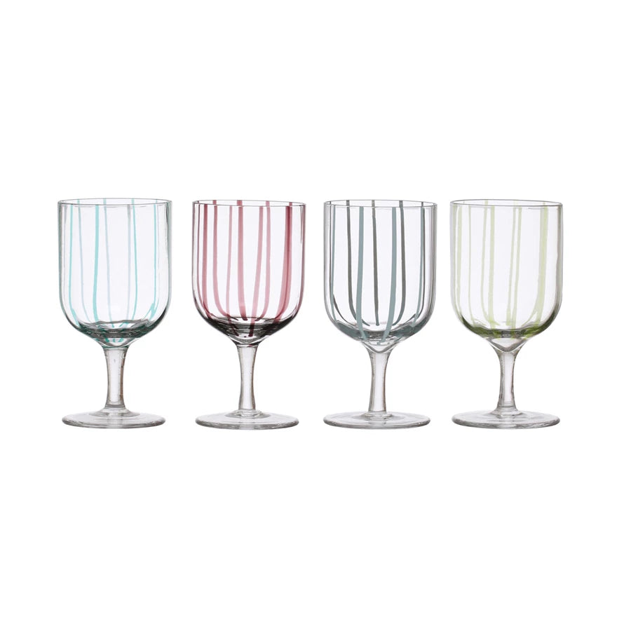 Hand-painted Stripe Stemware
