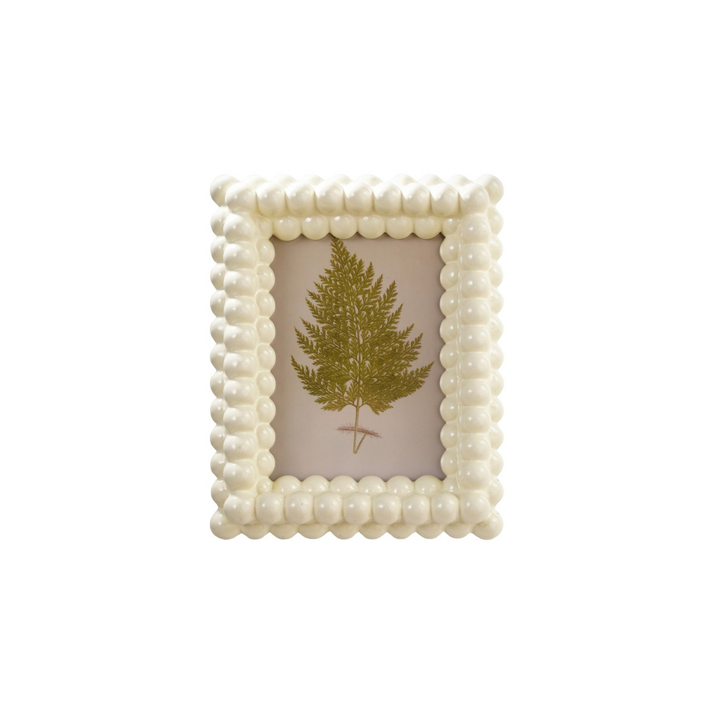 Cream Beaded Picture Frame