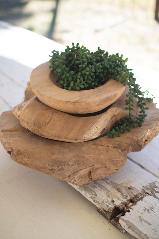 Natural Teak Bowls