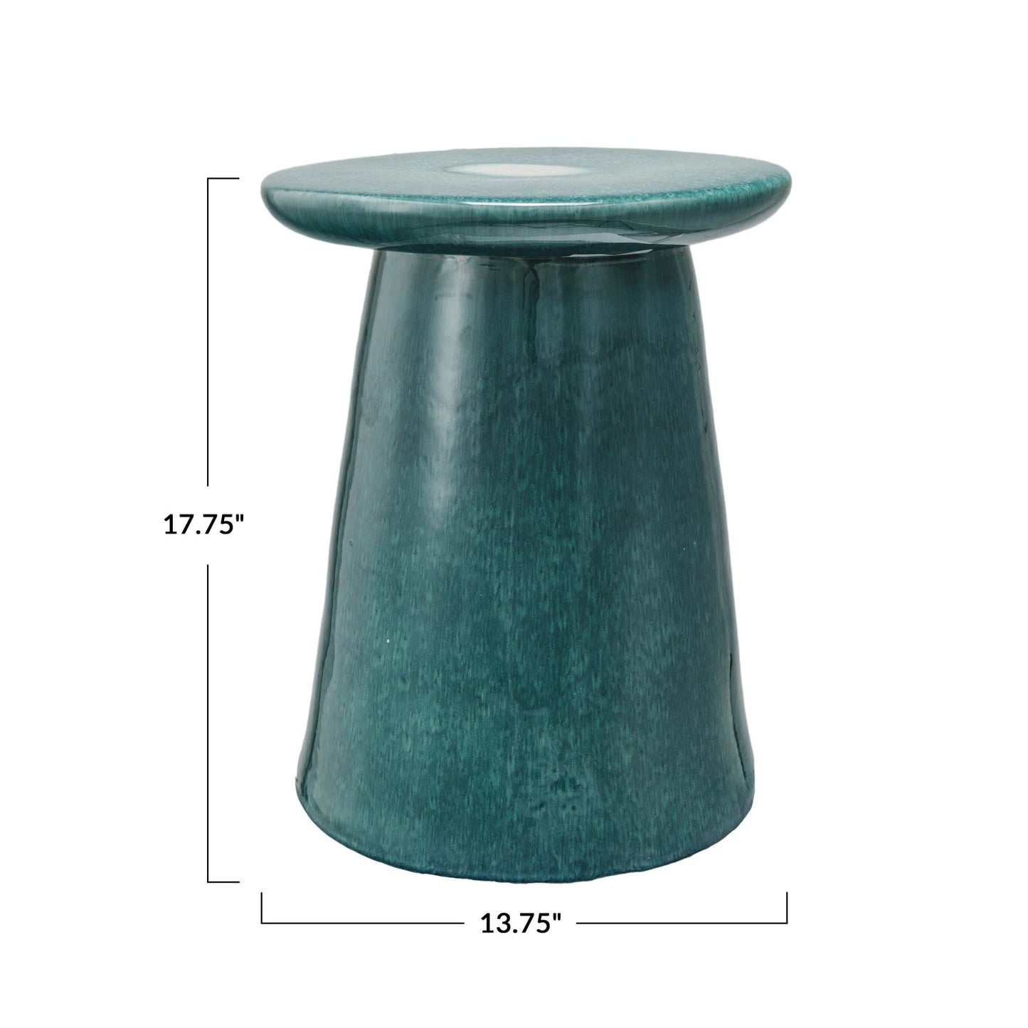 Teal Stoneware Table / Stool