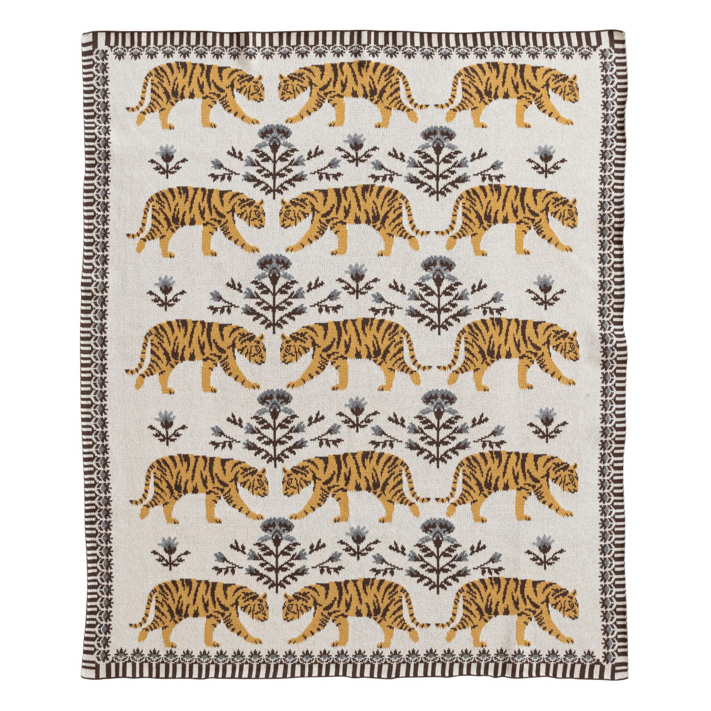 Cotton Knit Tiger Blanket