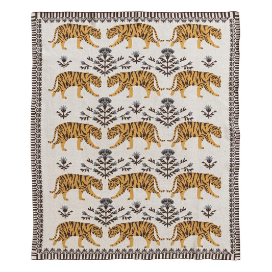 Cotton Knit Tiger Blanket