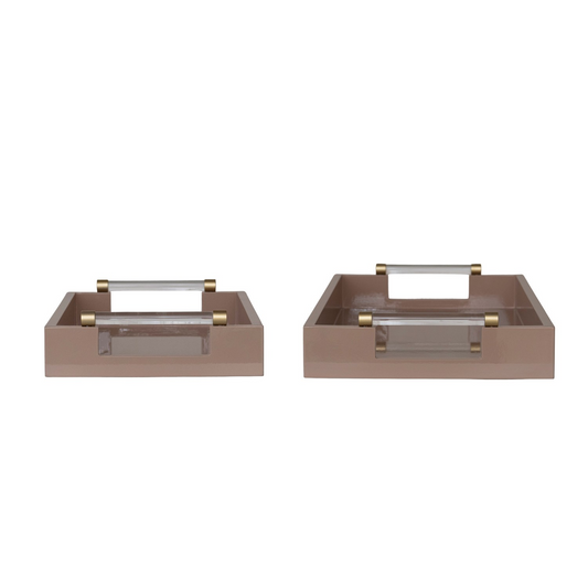 Lacquered Tray with Acrylic Handles