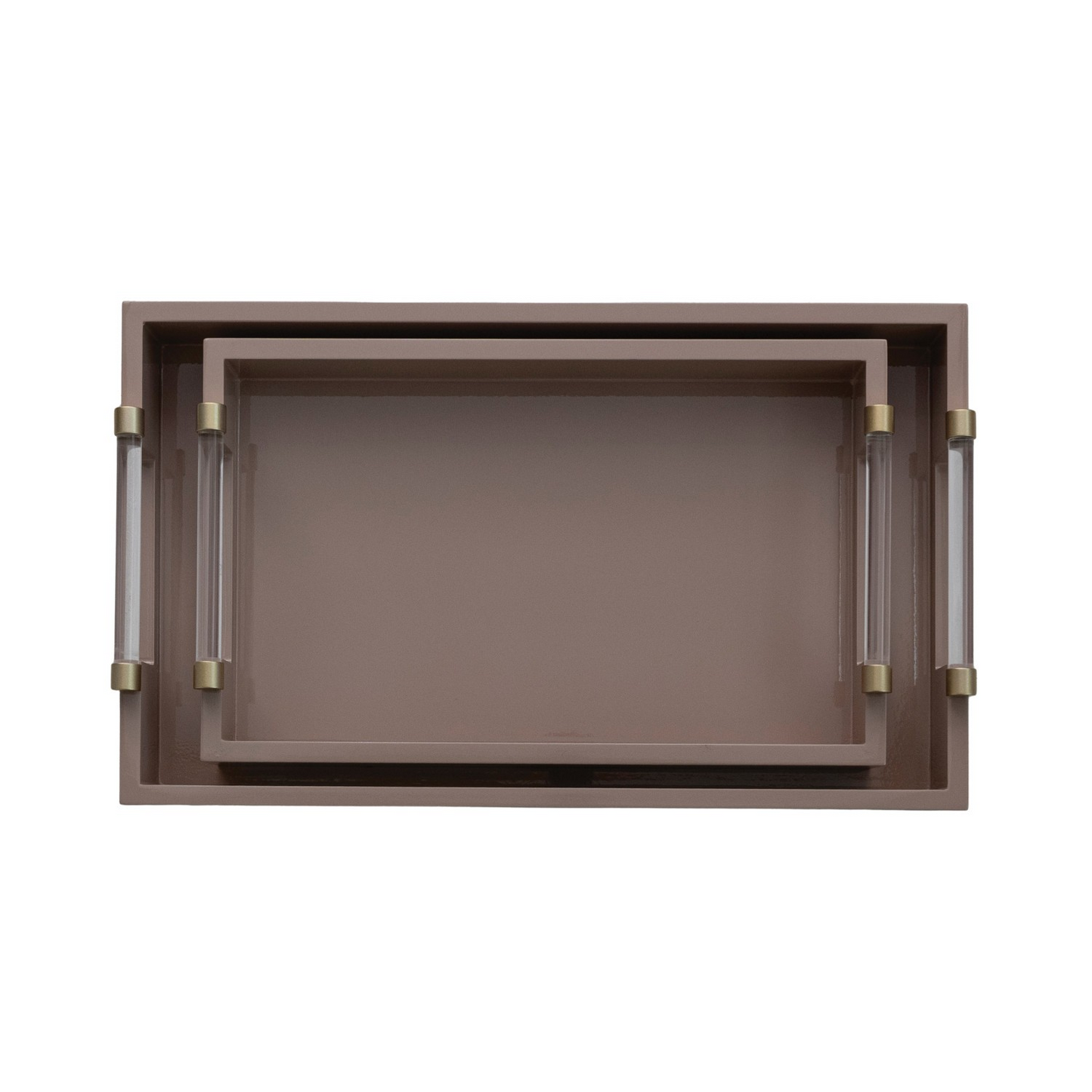 Lacquered Tray with Acrylic Handles