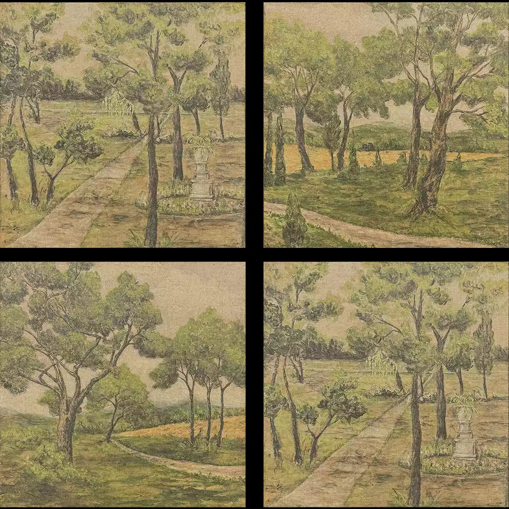 Trees on Linen Artwork