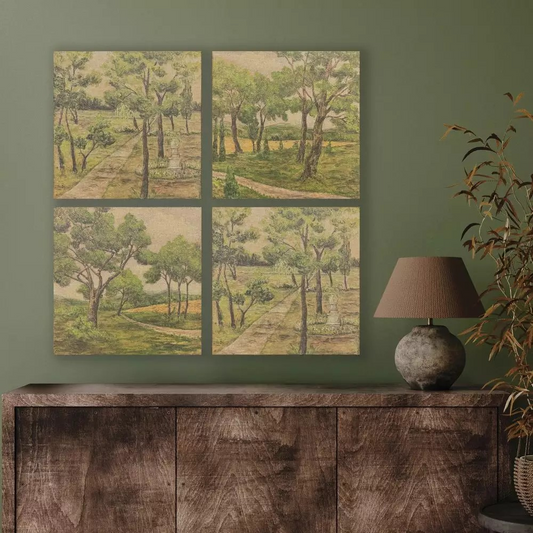 Trees on Linen Artwork