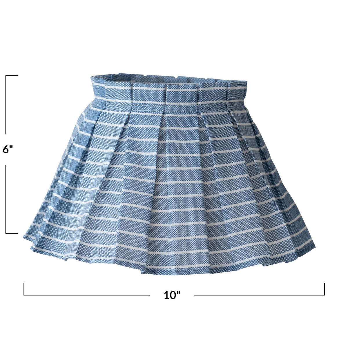 Blue Stripe Box Pleated Clip-on Lampshade w/ Removable Cover