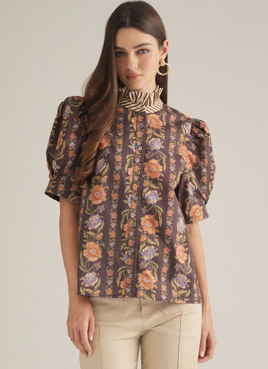Grandmillennial Floral Shirt